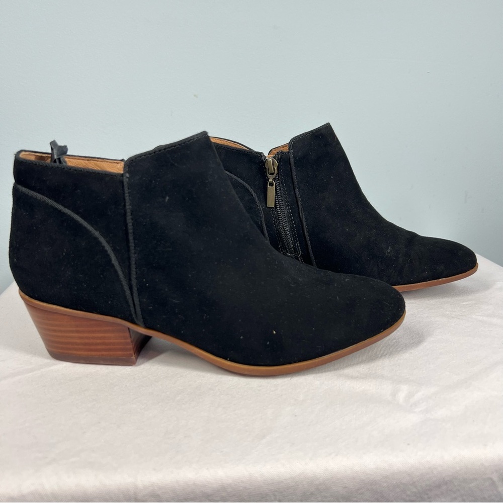 Clark’s NWT Indigo Spur Hale Black Suede Booties Women Size 8M Leather IOB 11425